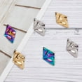 thumbnail image 4 of 1 Box 30Pcs 3 Colors Rhombus Charms 18K Gold Plated Stainless Steel Textured Rhombus Shape Metal Pendant 32.5x18x1mm for DIY Necklace Bracelet Jewelry Making Making DIY, 4 of 7