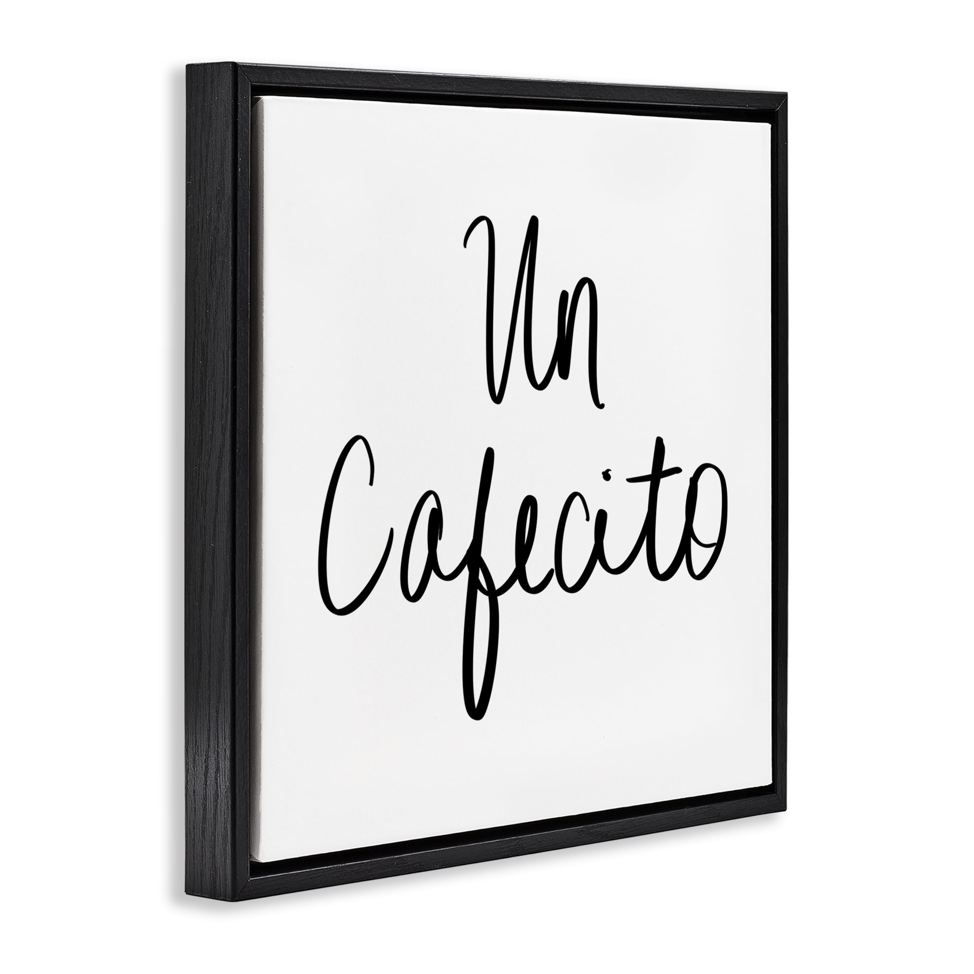 Stupell Industries Un Cafecito Diseño Minimalista Food & Beverage Painting Black Floater Framed Art Print Wall Art, 18 x 18