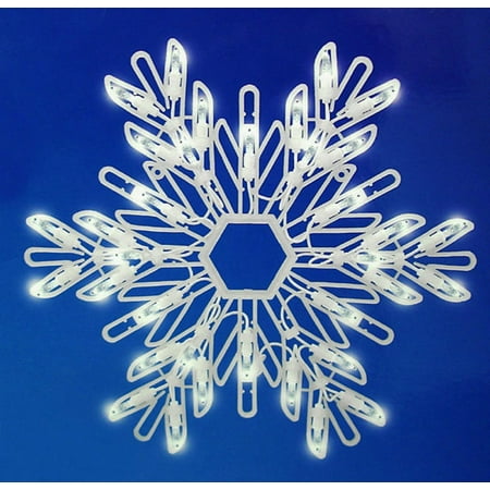 15" Cool White LED Lighted Snowflake Christmas Window 