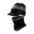 thumbnail image 1 of ITFABS Male Hat Scarf Set, Hat Thick Fleece Lined Winter Skull Cap Scarf Sets, 1 of 8