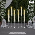 thumbnail image 3 of ToppiJoy 6-Pack 5-Headed Acrylic Candle Holders Set, Tabletop Centerpiece with Rectangular Base for LED Flameless Candles, Wedding Party Home Decor (Clear), 3 of 11