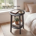 thumbnail image 5 of CONCETTA Bedside Nightstand, 2-Tier Round Side Table with Tapered Legs, Small End Table for Bedroom, Gray, 5 of 7