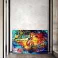thumbnail image 2 of HFDF Street Art Style Wall Art Colorful Graffiti Melody Violin Note Picture Print Modern Wall Decor Artwork for Music Room KTV Karaoke Music Painting Ready to Hang 16x12inch Framed, 2 of 7