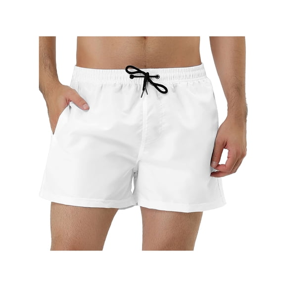 Shorts de Baño Rápido Secado para Hombre INSPIRE CHIC, Ligeros de Poliéster con Forro de Malla 34 Blanco