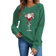 thumbnail image 5 of VKOYWKM Oversized Christmas Sweatshirts for Women Xmas Holiday Long Sleeve Crew Neck Sweatshirt Christmas Wine Glass Graphic Pullover Tops, 5 of 8
