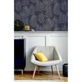 thumbnail image 3 of Linear Leaves Navy Wallpaper, 3 of 5