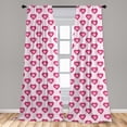 thumbnail image 5 of Ambesonne Pale Pink Curtains, Hearts Cartoon, Pair of 28"x95", Magenta Pale Pink, 5 of 5