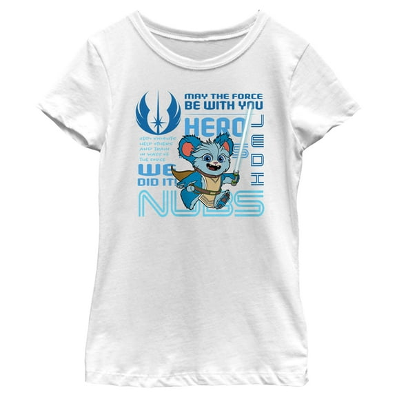 Girl's Star Wars: Young Jedi Adventures Nubs Phrases  Graphic Tee White X Large