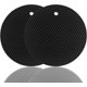thumbnail image 3 of Ultra silicona para platos calientes, ollas y sartenes, alfombrilla de silicona para proteger la mesa, almohadillas calientes de silicona, color negro, juego de 5, 3 of 5