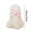 thumbnail image 5 of Shoreew Halloween Ghost Figurine Pink Bubble Gum Ghost Statue Resin Tabletop Ornament for Home Office Shelf Tiered Tray Decor, 5 of 7