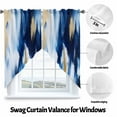 thumbnail image 3 of Abstract Watercolor Swag Curtain Valance for Windows, Gold Blue Blend Graffiti Art Window Treatments Short Swag Topper for Kitchen Windows Bathroom Bedroom, 36"x45", 3 of 8