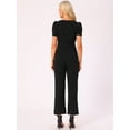 thumbnail image 3 of DARING DIVA Women's Work Square Neck Loose Wide Leg Jumpsuits S Black, 3 of 6