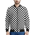 thumbnail image 2 of Chaqueta con cremallera a cuadros con estampado 3D multicolor para hombre, sudadera de gran tamaño, chaquetas de calle para primavera y otoño, abrigos de manga larga, 2 of 5