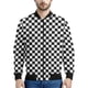 thumbnail image 2 of Chaqueta con cremallera a cuadros con estampado 3D multicolor para hombre, sudadera de gran tamaño, chaquetas de calle para primavera y otoño, abrigos de manga larga, 2 of 4