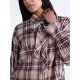 thumbnail image 4 of Scoop Women's and Women's Plus Plaid Bow Shirt, Sizes XS-4X, 4 of 5
