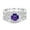 Amethyst CZ, variant on Halo Three Piece Round Set Rose Tone Paraiba Tourmaline CZ Ring 925 Sterling Silver Size 5