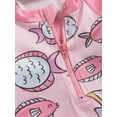 thumbnail image 5 of ZINTAOZT Toddler Baby Girl Swimsuit Long Sleeve Zipper Rash Guard Set Fish/Shell Tops Bottoms Bathing Suit Beach Swim Wear, 5 of 8