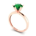 thumbnail image 2 of 1.5 ct Round Cut Simulated Emerald Solitaire Engagement Ring for Women in 18K Rose Gold, 2 of 5