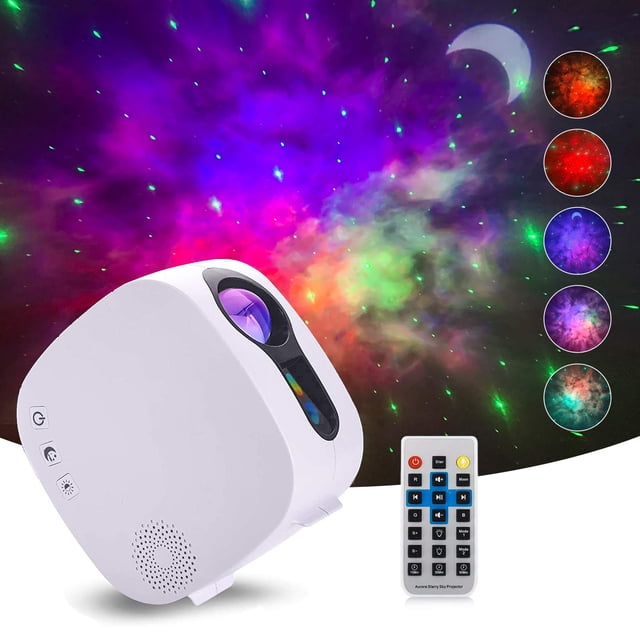 Star Galaxy Projector Night Light, AMORNO Ocean Wave Starry Projector with Bluetooth Music Speaker, Led Nebula Cloud for