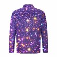 thumbnail image 5 of Blusa y camisa de manga larga con cuello vuelto para hombre, jersey de solapa de manga larga con cremallera, blusa informal con estampado BlingBling a la moda para hombre, poliéster, 5 of 5