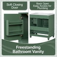 thumbnail image 5 of 30 Inch Bathroom Vanity with Sink - Freestanding Green Vanity with 3 Drawers, Soft-Close Door & Ceramic Countertop, 5 of 9