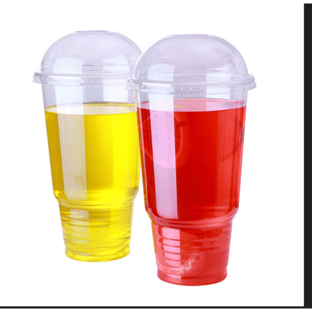 100sets 32oz. Plastic Ultra Clear Cups with dome lids is for cold drinks like iced coffee, Bubble Tea, Frozen Cocktails, water, Sosa and juices (32oz  dome lids 50sets)