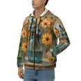 thumbnail image 3 of Uemuo Charming Daisy Bouquet Art for Men's Fashion Full-zip Hoodies & Sweatshirts with Kangaroo Pocket, Zip-up Hooded Sweatshirt, Moisture Wicking & Breathable-XX-Large, 3 of 5