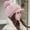 Pink, variant on Women Girl Winter Thick Head Warmer Plush Hat Peaked Cap Visors Cap Duck Tongue Cap KHAKI