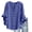 Sky Blue, variant on Women's 3/4 Lace Sleeve V-Neck Button Casual Blouse Loose Fit Cropped Shirt Spring Summer Vacation Boho Fashion Top, Black 3XL