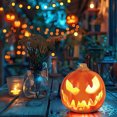 thumbnail image 5 of Halloween LED Pumpkin Light Lamp - Flickering Jack-o-Lantern Decor for Home Porch Yard Holiday Decorations, 5 of 8