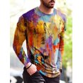 thumbnail image 3 of Camiseta de manga larga para hombre con diseño de mapa del mundo en 3D para deportes de ocio, fitness, retro, clásica, de manga larga, para deportes al aire libre, de gran tamaño y cálida, 3 of 5