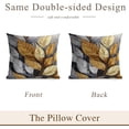 thumbnail image 4 of Gold Decorative Throw Pillow Covers 18x18 Inch Set of 2 Gold Silver Tropical Leaves Pillow Cases for Couch Bed Sofa Living Room Decor,Cute Pillowcases, 4 of 6