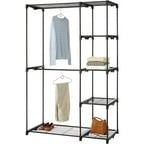 Mainstays Wire Shelf Closet Organizer, Black/Silver - Walmart.com