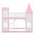 thumbnail image 5 of Twin Over Twin Castle Bunk Bed - Pink, Sturdy Pine Wood & Open Design, 5 of 15