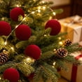 thumbnail image 5 of 12PCS 3.9inch Wine Velvet Christmas Ball Ornaments,Flocked Christmas Tree Balls, Plastic Christmas Hanging Ornaments for Xmas Tree Party Wedding Home Decor, 5 of 6