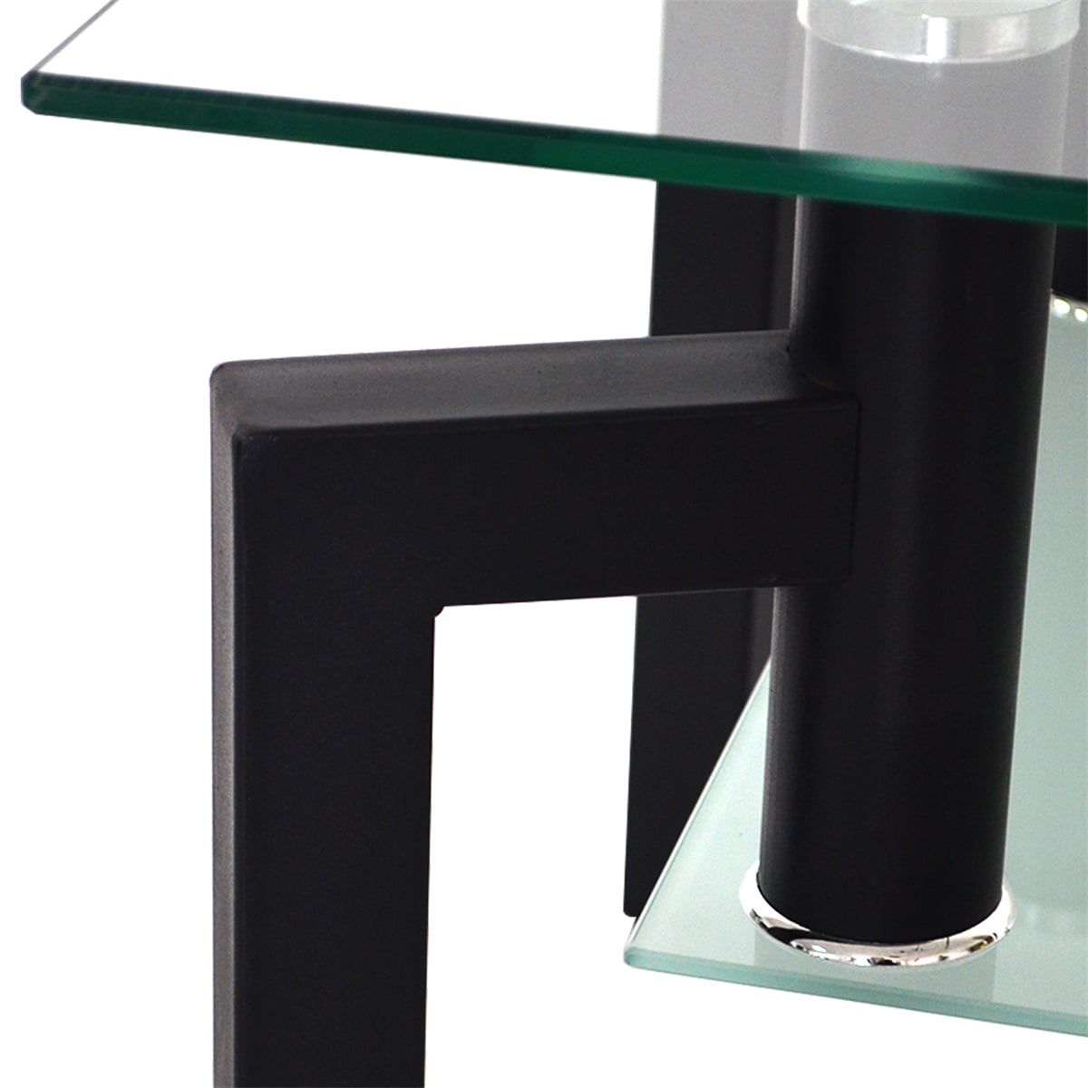 Glass Coffee Table, Rectangle Clear Coffee Table, Modern Side Center Tables for Living Room