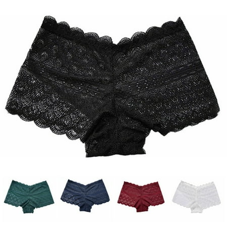 

Women s Lace Underwear Boyshort Panties Boxer Briefs Panty-5 Pack