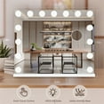 thumbnail image 2 of 19"x23" Miserwe Hollywood Lighted Makeup Mirror - 15 LED Bulbs, 3 Color Modes, Smart Touch Control, 10X Detachable Magnification, 2 of 8