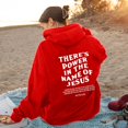 thumbnail image 3 of Gibobby Sudaderas con cremallera para mujer Sudadera con capucha informal con estampado doble y bolsillo con cordón para mujer （Rojo， XXXL), 3 of 4
