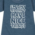 thumbnail image 3 of Instant Message - I'm Why We Can't Have Nice Things - Toddler & Youth Girls Fleece Dress, 3 of 6