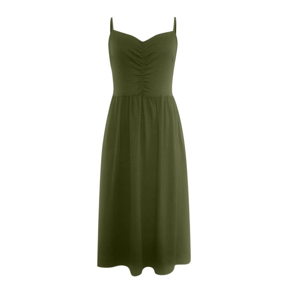 Aayomet Women Dresses Women's Summer Dresses Casual V Neck Sleeveless Tank Dress Spaghetti Strap Mini Dress Boho Beach Dress,Green S