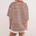 thumbnail image 2 of Oversized Striped T Shirts for Women Loose Fit Color Block Short Sleeve Crew Neck Tshirts Casual Summer Tees (L, Yellow) Major Deals, 2 of 6