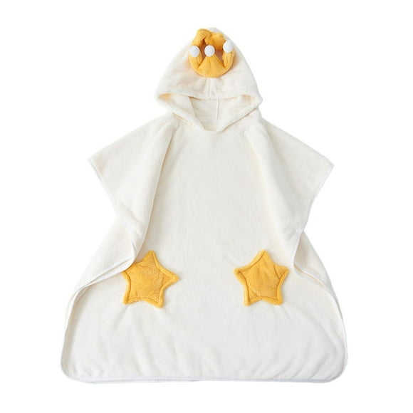 Albornoz con capucha para bebé, manta de felpa para bebé, multiusos para bebés varones. Blanco Talla L