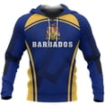 thumbnail image 3 of Sudadera con capucha unisex con estampado 3D de la bandera del país caribeño de Barbados, ropa de calle de primavera estilo Harajuku, chaqueta informal divertida, sudaderas con capucha, 3 of 5