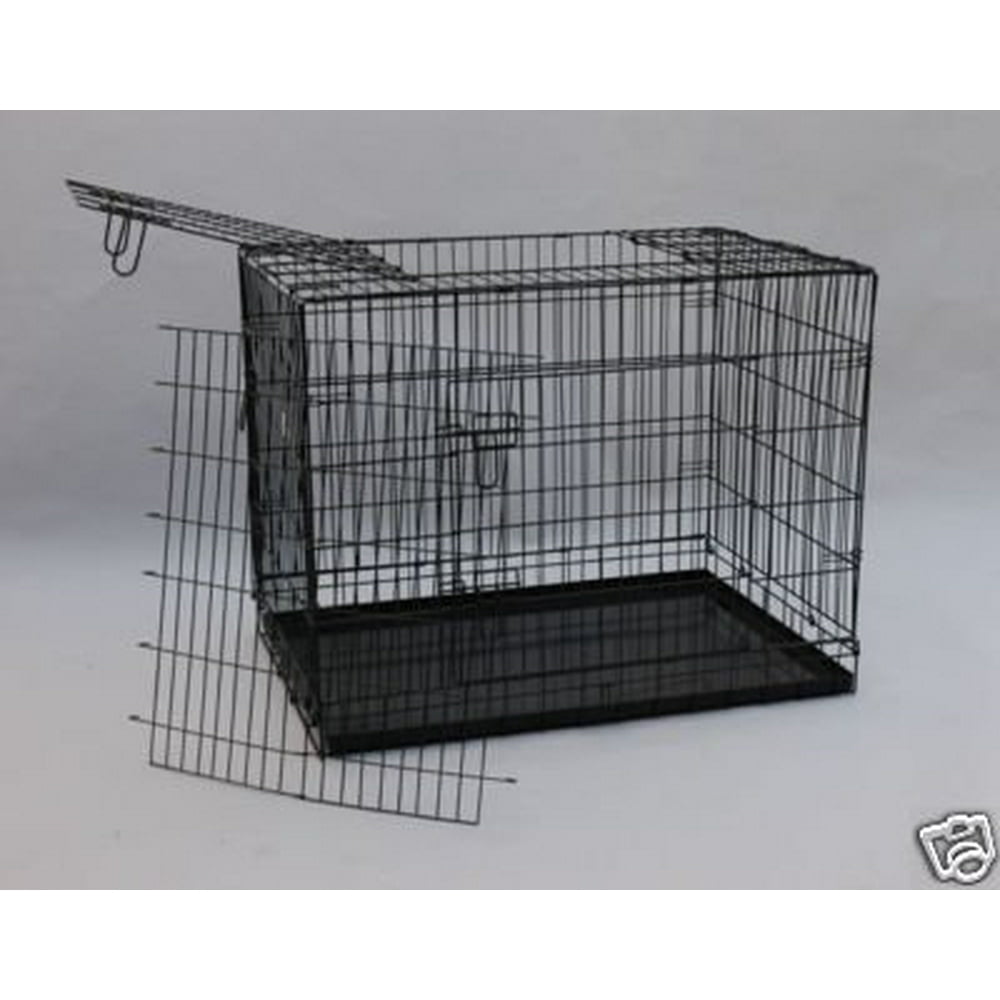BestPet 3 Door Folding Dog Kennel with Divider, Black, 36"L Walmart