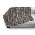 thumbnail image 3 of Geometric Soft Flannel Fleece Throw Blanket, Zigzag Lines with Triangles and Hexagons Abstract Shapes Pattern, Cozy Plush for Indoor and Outdoor Use, 50" x 70", Dark Coral Sea Green, by Ambesonne, 3 of 6