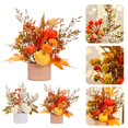 thumbnail image 4 of Plante en Pot Simulée Feuille d'Érable Citrouille Oreilles de Riz Décoration de Table Halloween Feuille Citrouille Pot Récolte d'Érable Automne Table, 4 of 8