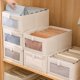thumbnail image 5 of Caja de almacenamiento plegable para armario con ventana transparente, cajón organizador de tela grande de 40 x 27 x 17 cm para suéteres, pantalones y ropa, diseño plegable que ahorra, 5 of 8