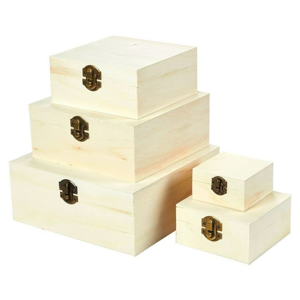 wooden toy box with hinged lid
