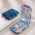 thumbnail image 4 of Linnome Portable Pill Organizer Box with Removable Containers Pill Moisture Proof Box for Travel Outdoor 3.77x2.51x1.23in Blue, 4 of 9